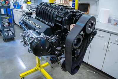 Chevy engine with supercharger