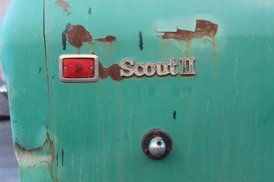 74 Scout before rear right detail Scout II logo badge